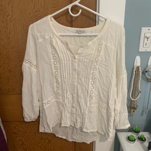 american eagle white button up blouse